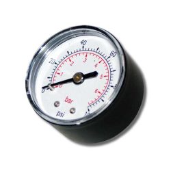 0-100psi 1/4" Rear Entry Pressure Gauge - 1.5" Dry