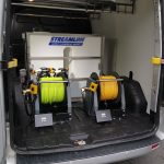 Streamline vehicle with High Reach Pressure Window Cleaning Equipment