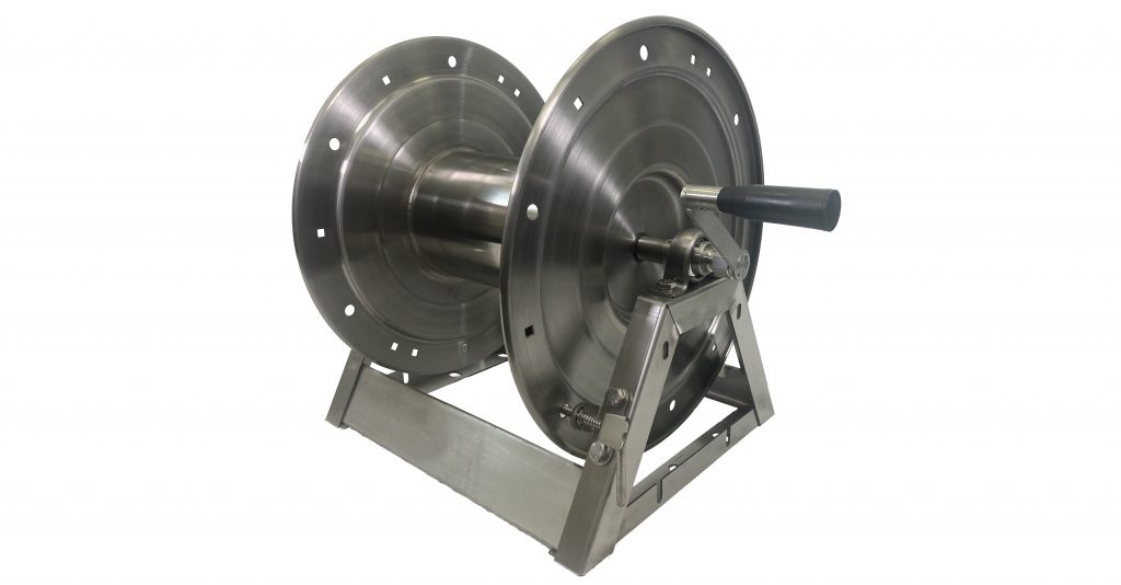 Hose Reel High Pressure 300′ x 3/8 inch – Stainless Steel A-frame type