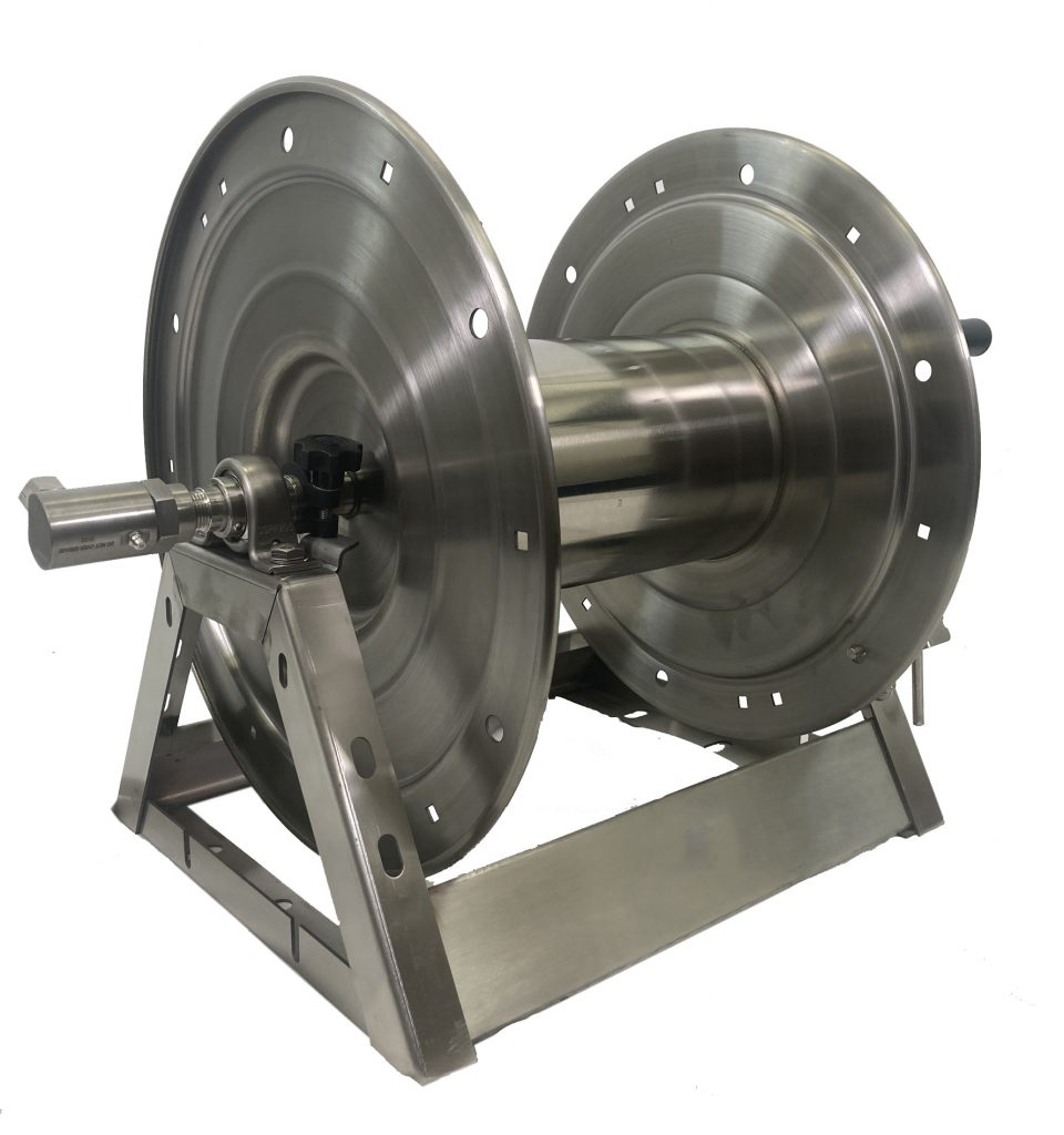 Hose Reel High Pressure 300′ x 3/8 inch – Stainless Steel A-frame type