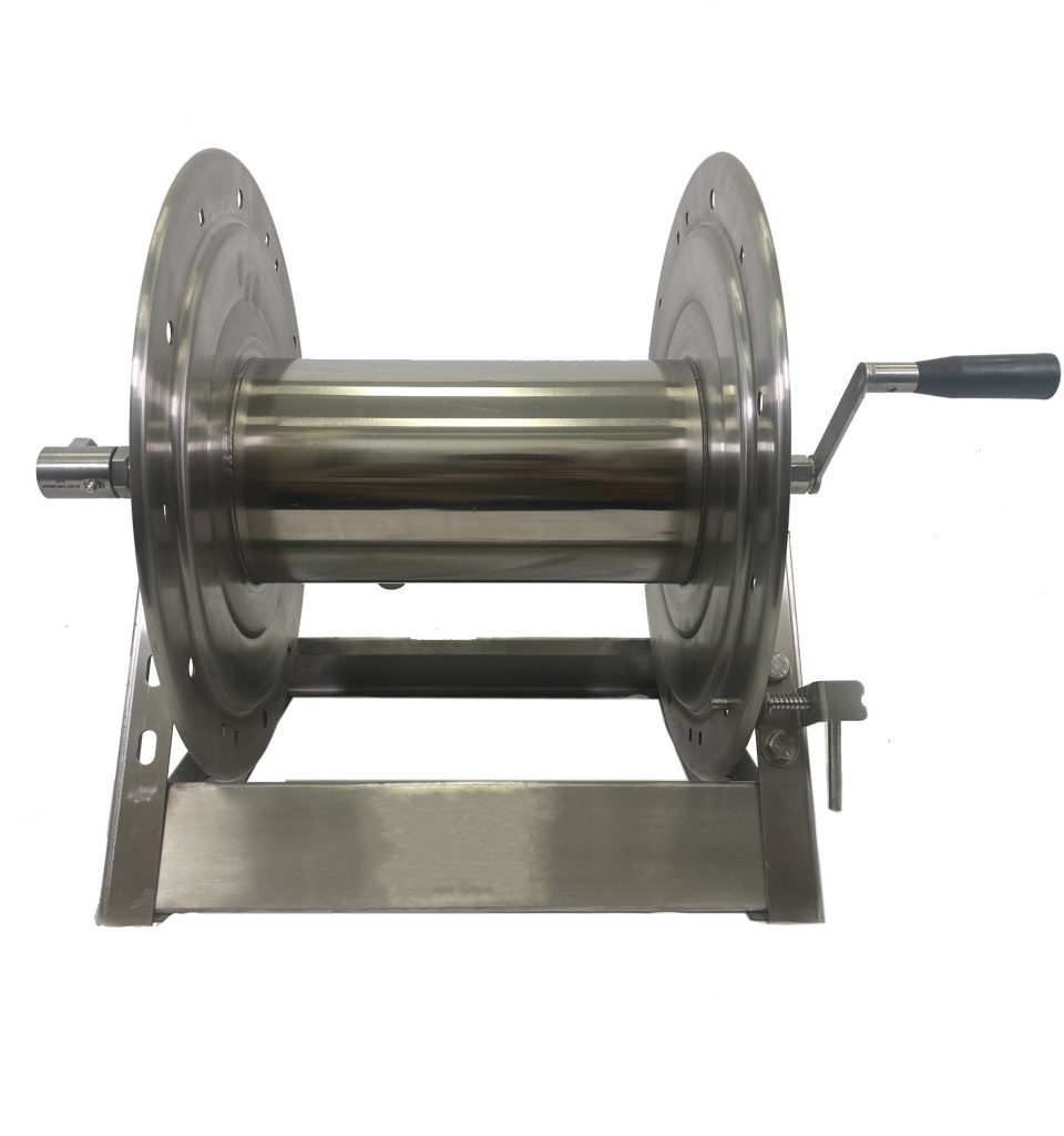 Hose Reel High Pressure 300′ x 3/8 inch – Stainless Steel A-frame type