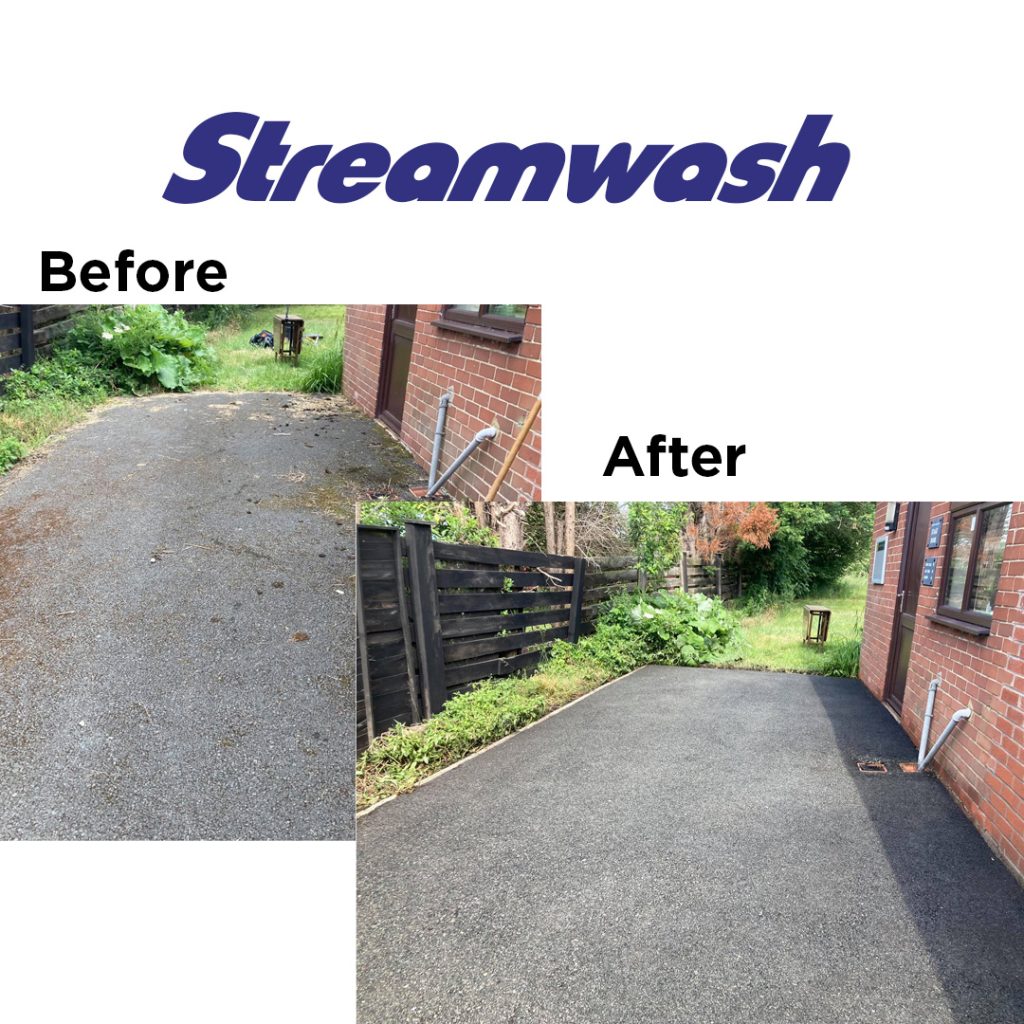 using streamwash to clean asphalt